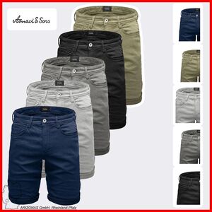 Stretch Denim Bermuda Shorts mit Umschlag und 5-Pocket-Design A&S