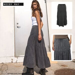 Langer Rock mit R�schen und Vintage Design