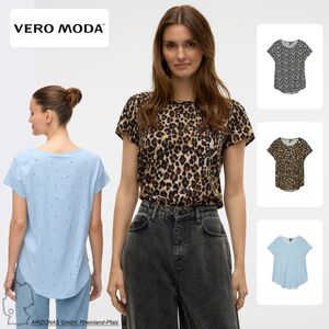 Legere Shirt Bluse Rundhals mit kurzen �rmeln