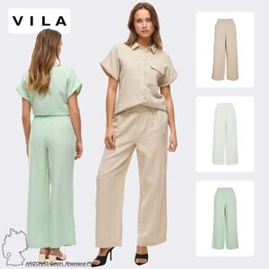 Legere Palazzo Stoffhose mit elastischem Bund und weitem Bein