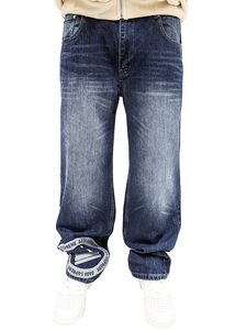 Lockere Baggy Jeans im Loose Fit mit Coin-Crown Design