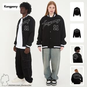 Unisex College Jacke mit Logo Stick und Applikationen