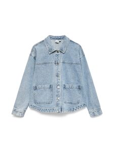 L�ssige Oversized Hemdjacke in Jeansoptik