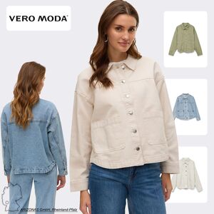 L�ssige Oversized Hemdjacke in Jeansoptik