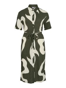 Legeres Hemd Kleid mit Kragen und Flammen Print Design