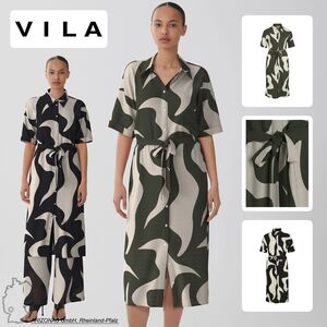 Legeres Hemd Kleid mit Kragen und Flammen Print Design