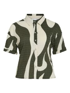 Gemusterte Hemd Bluse mit Kragen und Knopfleiste