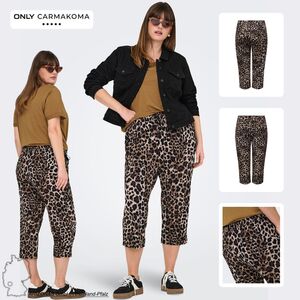 Capri Hose mit Kordelzug und Leopardenmuster 