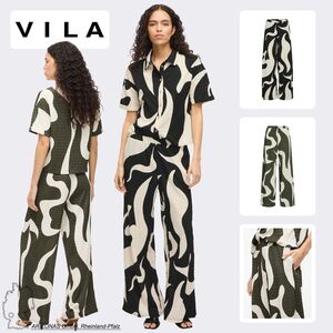 Legere Palazzo Hose mit Allover Print und Elastischem Bund