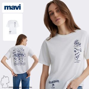 Bedrucktes Kurzarm-T-Shirt mit Rundhals