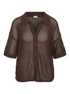 Blusen-Shirt Transparent mit Lochmuster und Knopfleiste