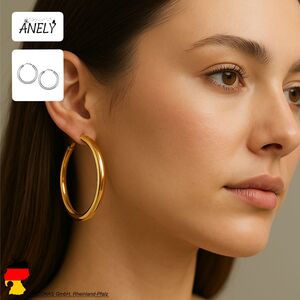 Glanzvolle gro�e Creolen Ohrringe, klassisches Design