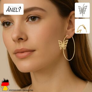 Schmetterling Ohrstecker goldfarben 5 cm