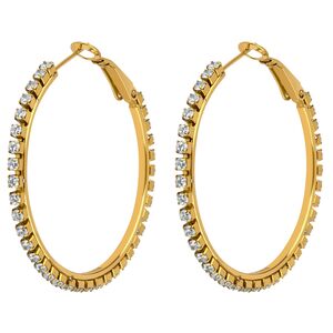 Funkelnde Creolen mit Kristallverzierung, gro�