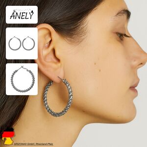 Edelstahl Creolen mit geflochtener Struktur