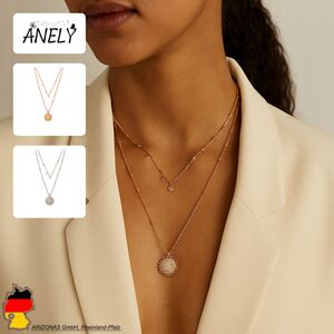 Halskette Doppelreihig mit Anh�nger 40 cm