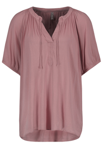 Luftige Viskosebluse mit V-Ausschnitt und Kurzarm
