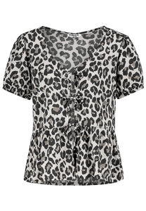 Blumentop mit Schn�rung, Kurzarm Offen