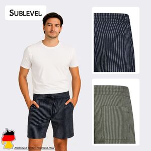 Trendige Gestreifte Shorts mit Kordelzug und Taschen