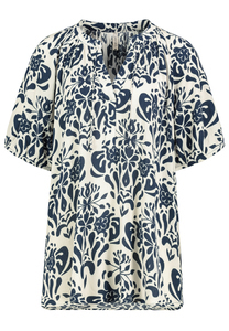 Leo Bluse mit Allover-Print und V-Neck Viskose