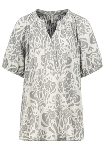 Leo Bluse mit Allover-Print und V-Neck Viskose