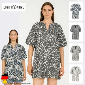 Leo Bluse mit Allover-Print und V-Neck Viskose