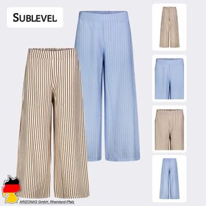 Gestreifte Palazzohose mit weitem Beinschnitt