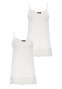 2er Set Kleid Spaghetti Top mit H�kelspitze und Spitzensaum