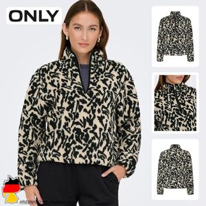 Kuscheliges Sweatshirt mit abstraktem Muster und Halbrei�verschluss