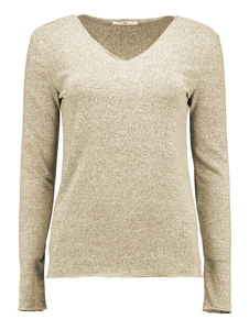 T-Shirt mit Muster und V-Ausschnitt