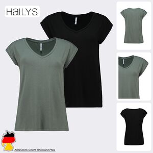 Viskose Kurzarmshirt mit Glitzer Streifen