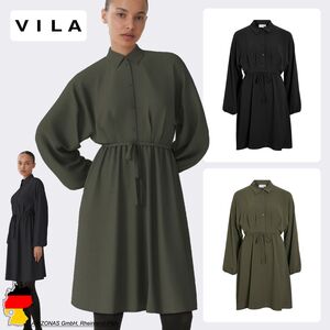 Hemdblusenkleid mit Tunnelzug und Kn�pfen