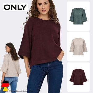 L�ssiger Pullover mit 3/4-�rmeln und Rundhals