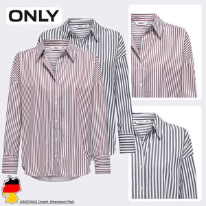 Gestreifte Bluse mit langen rmeln und Knopfleiste