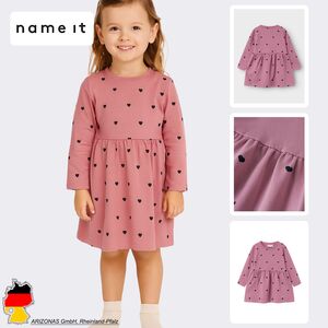 Midi-Kleid mit Herzmuster und langen �rmeln