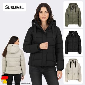 Winterjacke mit abnehmbarer Kapuze und Steppdesign