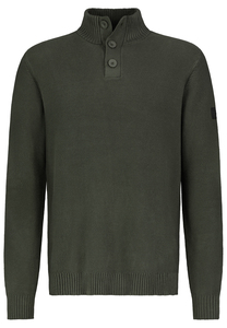 Bequemer Strickpullover mit Knopfleiste und Stehkragen