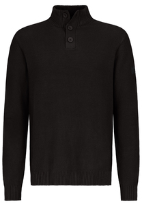 Bequemer Strickpullover mit Knopfleiste und Stehkragen