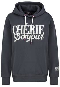 Kapuzensweatshirt mit Aufdruck und Stickerei