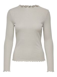 Rippen-Top mit R�schenkragen und Langarm-Design