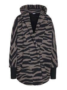 Leopardenmuster Mantel mit Kapuze und gemtlichem Schnitt