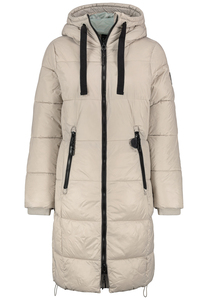 Lange Jacke mit Kapuze und Reiverschluss fr kalte Tage