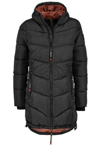 Warme Winterjacke mit Kapuze und Rei�verschlusstaschen
