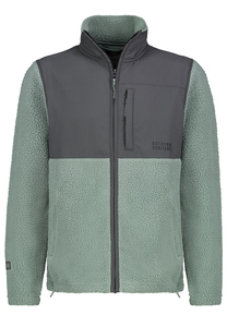 Warme Outdoorjacke Teddy Brusttasche mit Rei�verschluss 