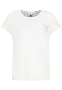 L�ssiges S/S Rundhals T-Shirt mit Aufschrift und Rolls�umen