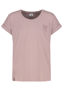 L�ssiges S/S Rundhals T-Shirt mit Aufschrift und Rolls�umen