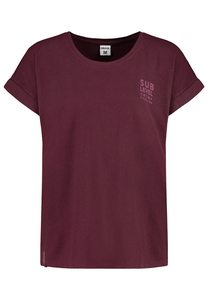 L�ssiges S/S Rundhals T-Shirt mit Aufschrift und Rolls�umen