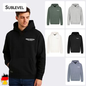 Hoodie mit Kapuze und K�ngurutasche Schriftzug-Print hinten