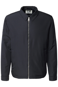 Schwarze wattierte Kapuzenjacke mit Rei�verschluss