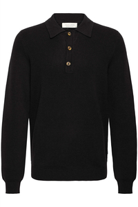 Weiches Strickoberteil mit langen �rmeln Kn�pfen und Kragen